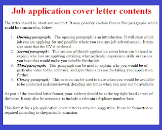 Cover letters for job application